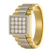 Anello - 18 carati Oro bianco, Oro giallo - 0.24ct. tw. Diamante (Naturale)