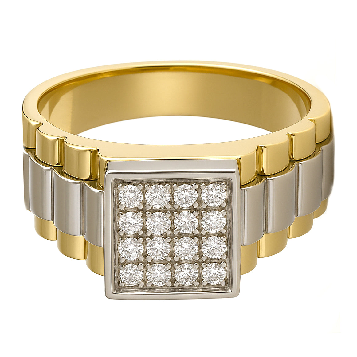 Anello - 18 carati Oro bianco, Oro giallo - 0.24ct. tw. Diamante (Naturale)