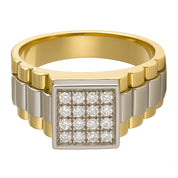 Anello - 18 carati Oro bianco, Oro giallo - 0.24ct. tw. Diamante (Naturale)