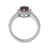 Anello - 18 carati Oro bianco - 1.79ct. tw. Rodolite - Diamante