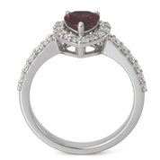 Anello - 18 carati Oro bianco - 1.79ct. tw. Rodolite - Diamante