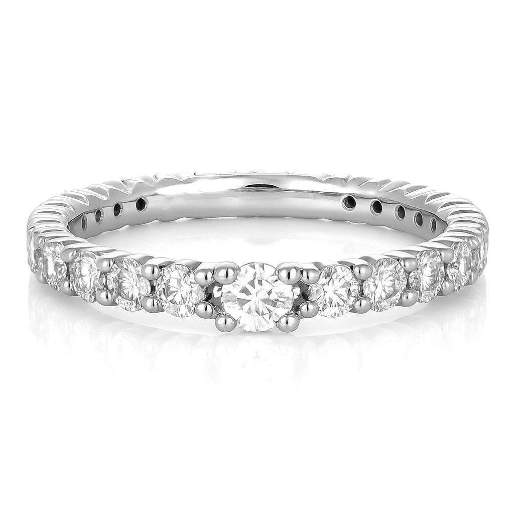 Anello - 18 carati Oro bianco - 0.96ct. tw. Diamante (Naturale)