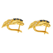 Orecchini - 18 carati Oro giallo - 0.66ct. tw. Zaffiro - Diamante