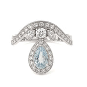 Anello - 18 carati Oro bianco - 1.74ct. tw. Acquamarina - Diamante