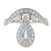 Anello - 18 carati Oro bianco - 1.74ct. tw. Acquamarina - Diamante