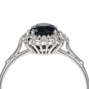 Anello - 18 carati Oro bianco - 1.05ct. tw. Zaffiro - Diamante