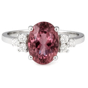 Anello - 18 carati Oro bianco - 2.12ct. tw. Tormalina - Diamante