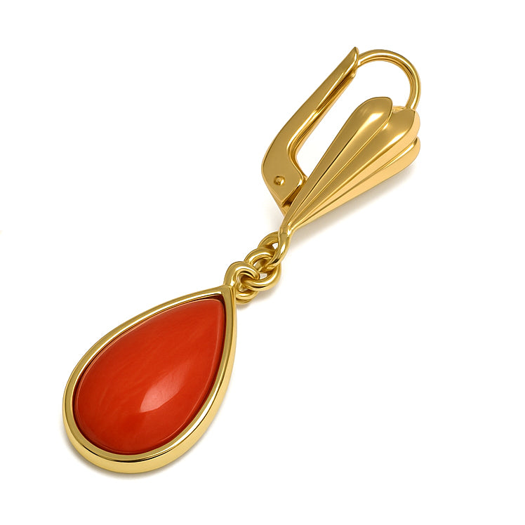 Orecchini - 18 carati Oro giallo Corallo