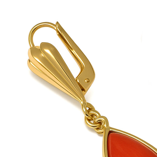 Orecchini - 18 carati Oro giallo Corallo