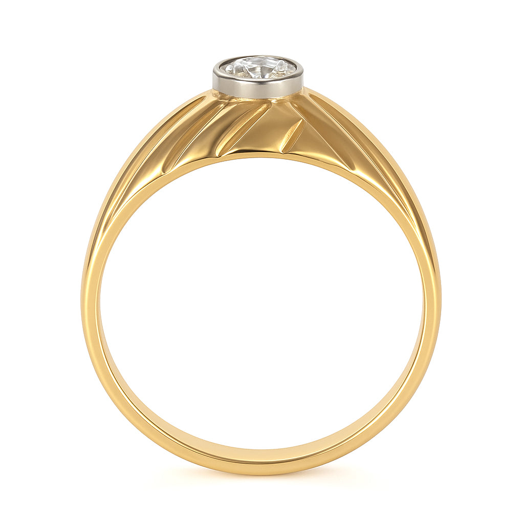 Anello - 18 carati Oro bianco, Oro giallo - 0.17ct. tw. Diamante (Naturale)