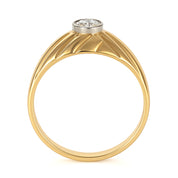 Anello - 18 carati Oro bianco, Oro giallo - 0.17ct. tw. Diamante (Naturale)