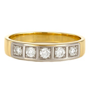 Anello - 18 carati Oro bianco, Oro giallo - 0.08ct. tw. Diamante (Naturale)