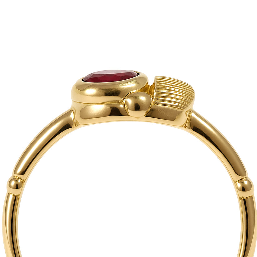 Anello - 18 carati Oro giallo - 0.20ct. tw. Rubino