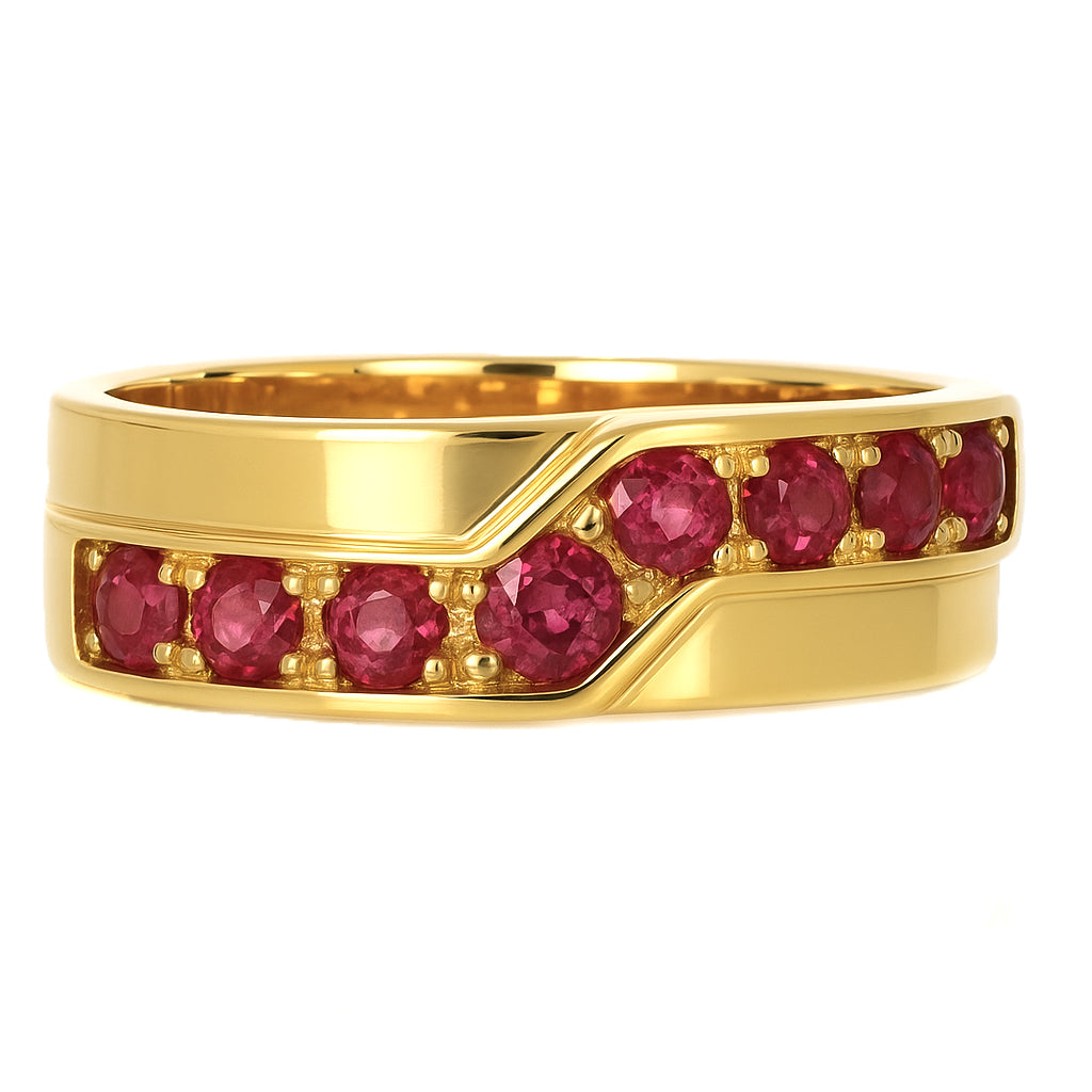 Anello - 18 carati Oro giallo - 0.40ct. tw. Rubino