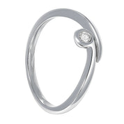 Anello - 18 carati Oro bianco - 0.03ct. tw. Diamante (Naturale)