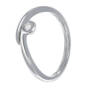 Anello - 18 carati Oro bianco - 0.03ct. tw. Diamante (Naturale)