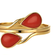 Anello - 18 carati Oro giallo Corallo