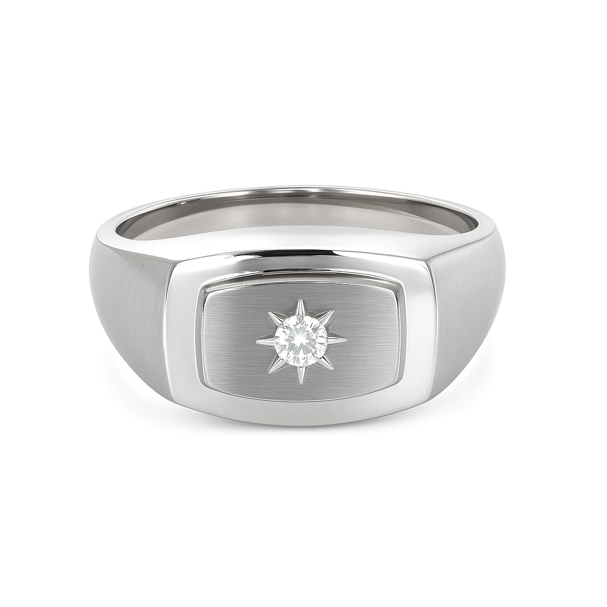 Anello - 18 carati Oro bianco - 0.03ct. tw. Diamante (Naturale)