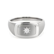 Anello - 18 carati Oro bianco - 0.03ct. tw. Diamante (Naturale)