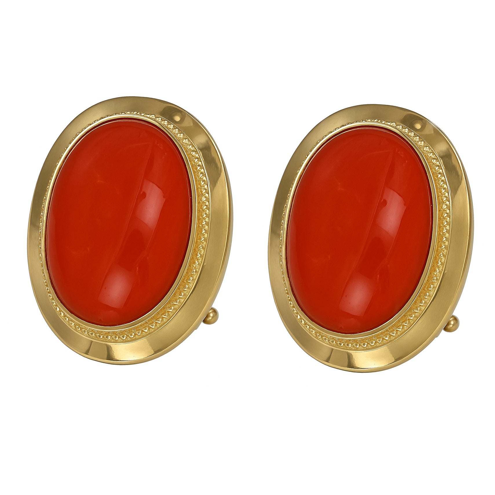 Orecchini - 18 carati Oro giallo - Corallo