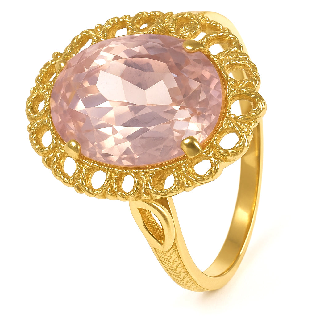 Anello - 18 carati Oro giallo - 6.50ct. tw. Quarzo