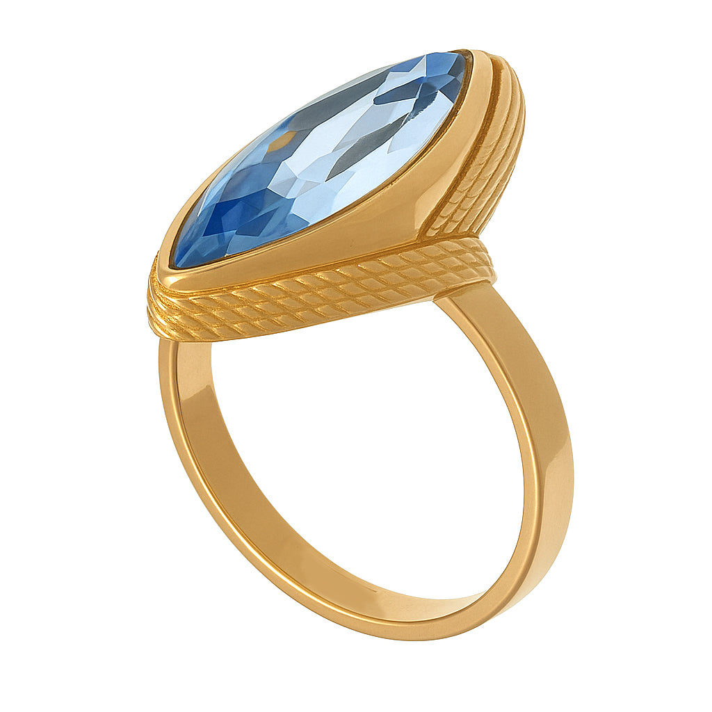 Anello - 18 carati Oro giallo - 5.90ct. tw. Topazio