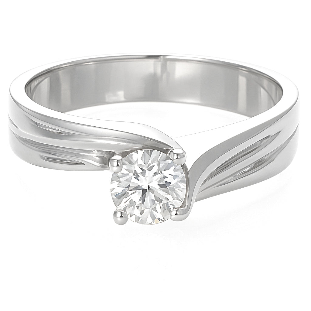 Anello - 18 carati Oro bianco - 0.80ct. tw. Diamante (Naturale)