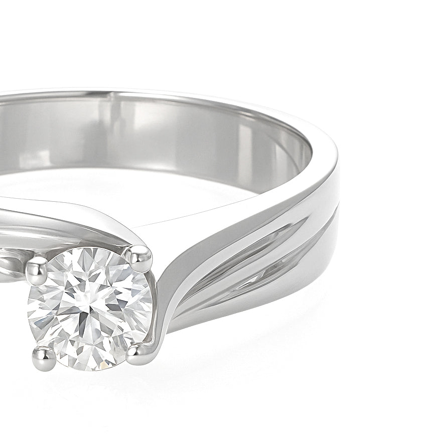 Anello - 18 carati Oro bianco - 0.80ct. tw. Diamante (Naturale)