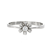 Anello - 18 carati Oro bianco - 0.04ct. tw. Diamante (Naturale)