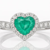 Anello - 18 carati Oro bianco - 1.65ct. tw. Smeraldo - Diamante