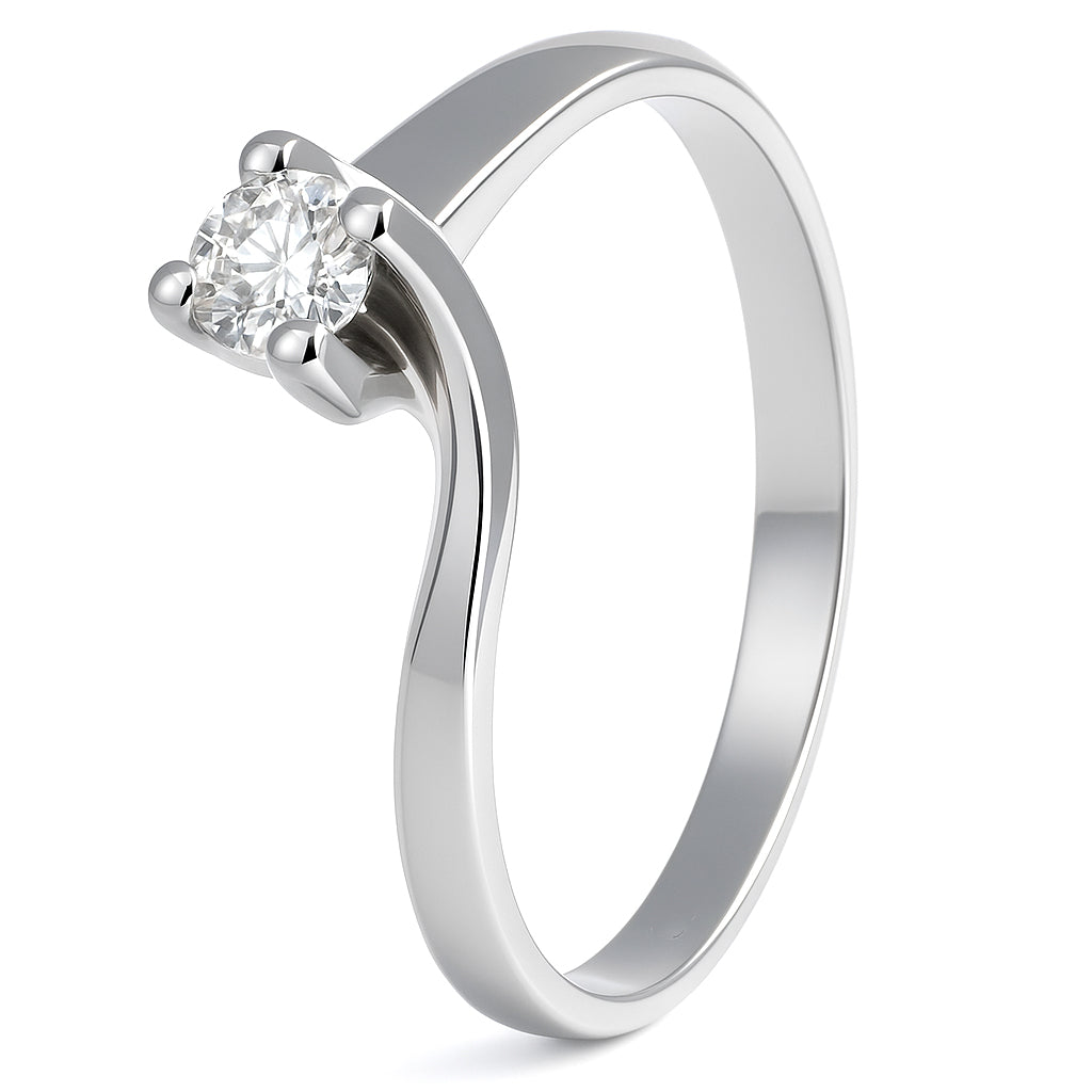 Anello - 18 carati Oro bianco - 0.15ct. tw. Diamante (Naturale)