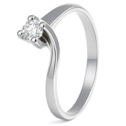 Anello - 18 carati Oro bianco - 0.15ct. tw. Diamante (Naturale)