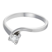 Anello - 18 carati Oro bianco - 0.15ct. tw. Diamante (Naturale)