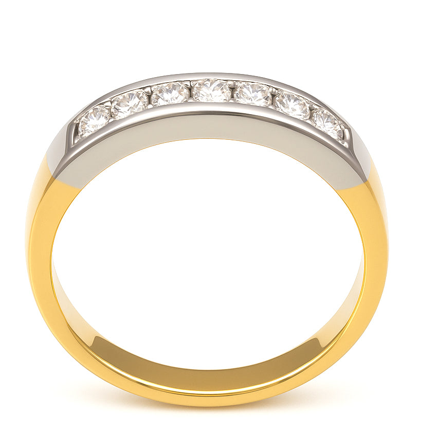 Anello - 18 carati Oro bianco, Oro giallo - 0.62ct. tw. Diamante (Naturale)