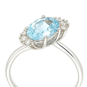 Anello - 18 carati Oro bianco - 1.66ct. tw. Acquamarina - Diamante