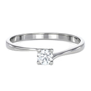 Anello - 18 carati Oro bianco - 0.25ct. tw. Diamante (Naturale)