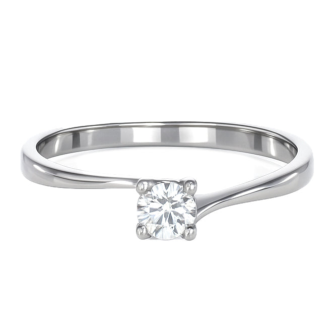 Anello - 18 carati Oro bianco - 0.25ct. tw. Diamante (Naturale)