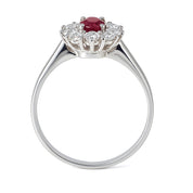 Anello - 18 carati Oro bianco - 1.60ct. tw. Rubino - Diamante