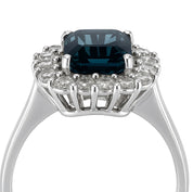 Anello - 18 carati Oro bianco - 2.31ct. tw. Topazio - Diamante