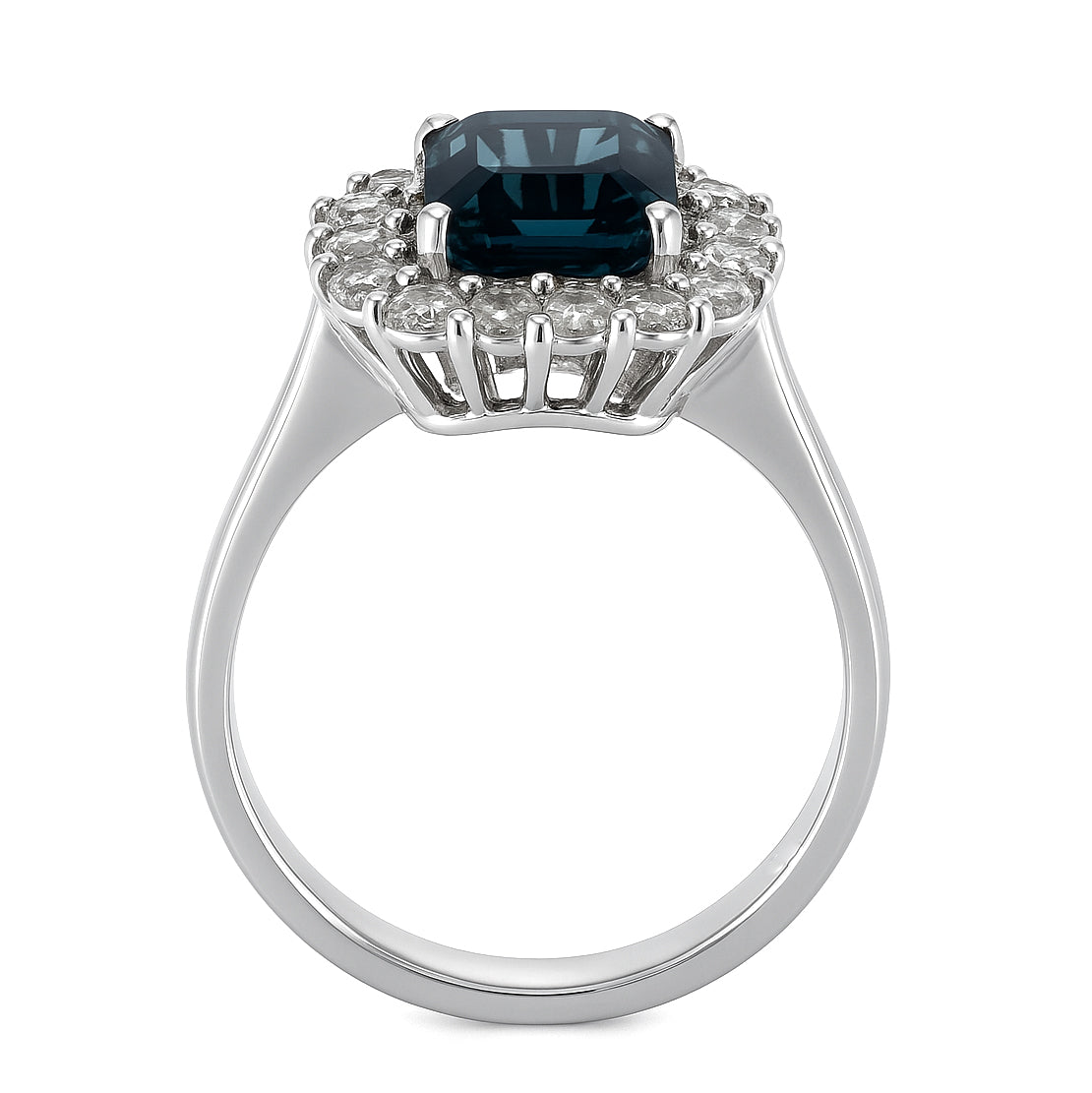 Anello - 18 carati Oro bianco - 2.31ct. tw. Topazio - Diamante