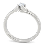 Anello - 18 carati Oro bianco - 0.08ct. tw. Diamante (Naturale)