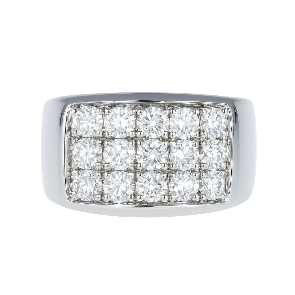 Anello - 18 carati Oro bianco - 1.60ct. tw. Diamante (Naturale)