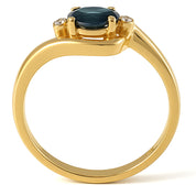 Anello - 18 carati Oro giallo - 0.43ct. tw. Zaffiro - Diamante