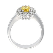 Anello - 18 carati Oro bianco - 1.46ct. tw. Tormalina - Diamante