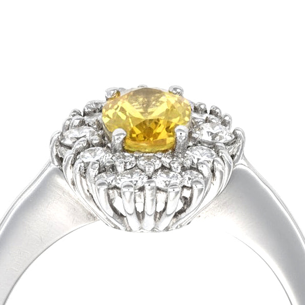 Anello - 18 carati Oro bianco - 1.46ct. tw. Tormalina - Diamante