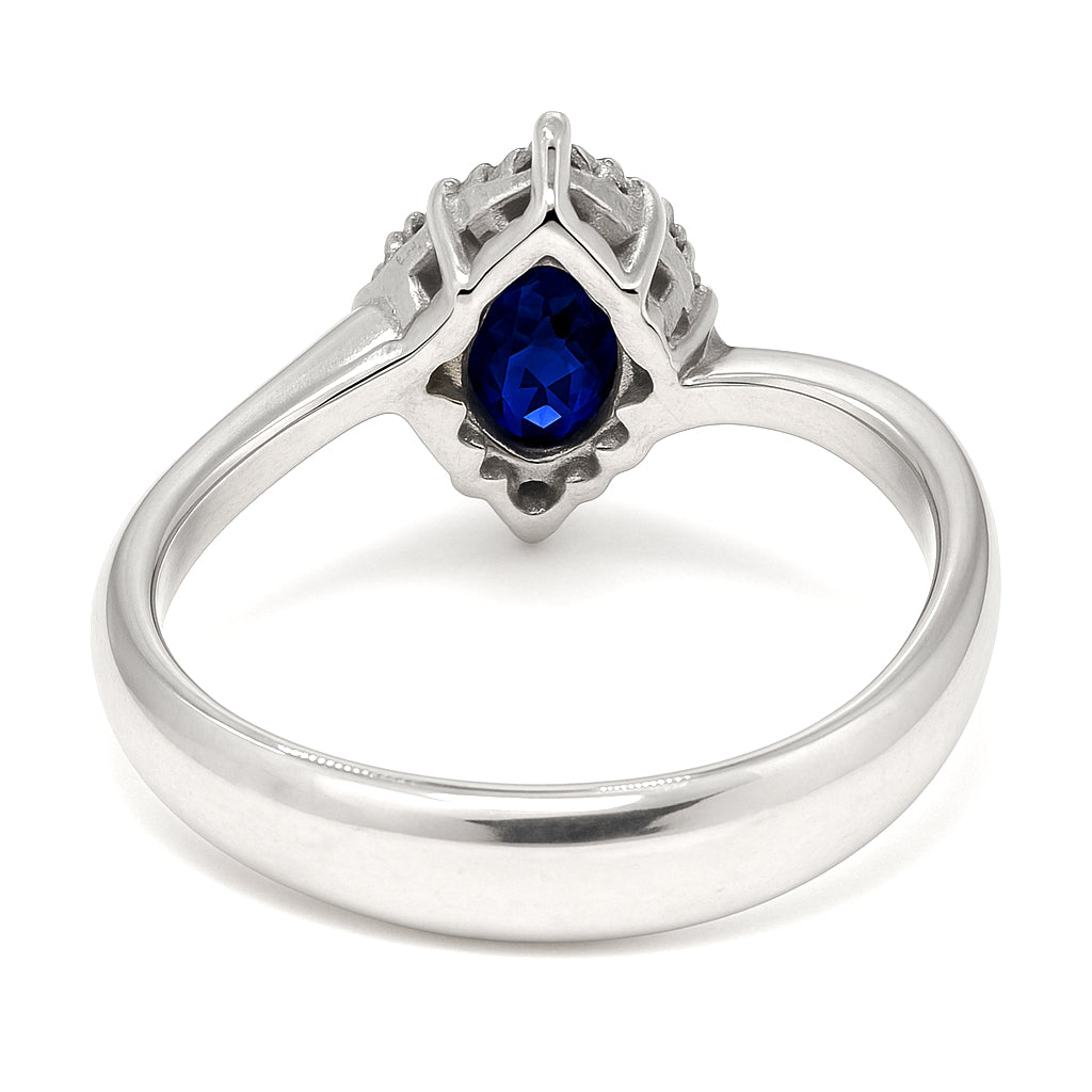 Anello - 18 carati Oro bianco - 1.40ct. tw. Zaffiro - Diamante