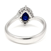 Anello - 18 carati Oro bianco - 1.40ct. tw. Zaffiro - Diamante