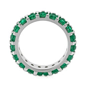 Anello - 18 carati Oro bianco - 2.90ct. tw. Smeraldo