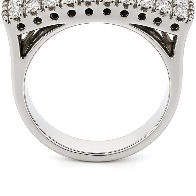 Anello - 18 carati Oro bianco - 0.60ct. tw. Diamante (Naturale)