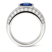 Anello - 18 carati Oro bianco - 2.61ct. tw. Zaffiro - Diamante